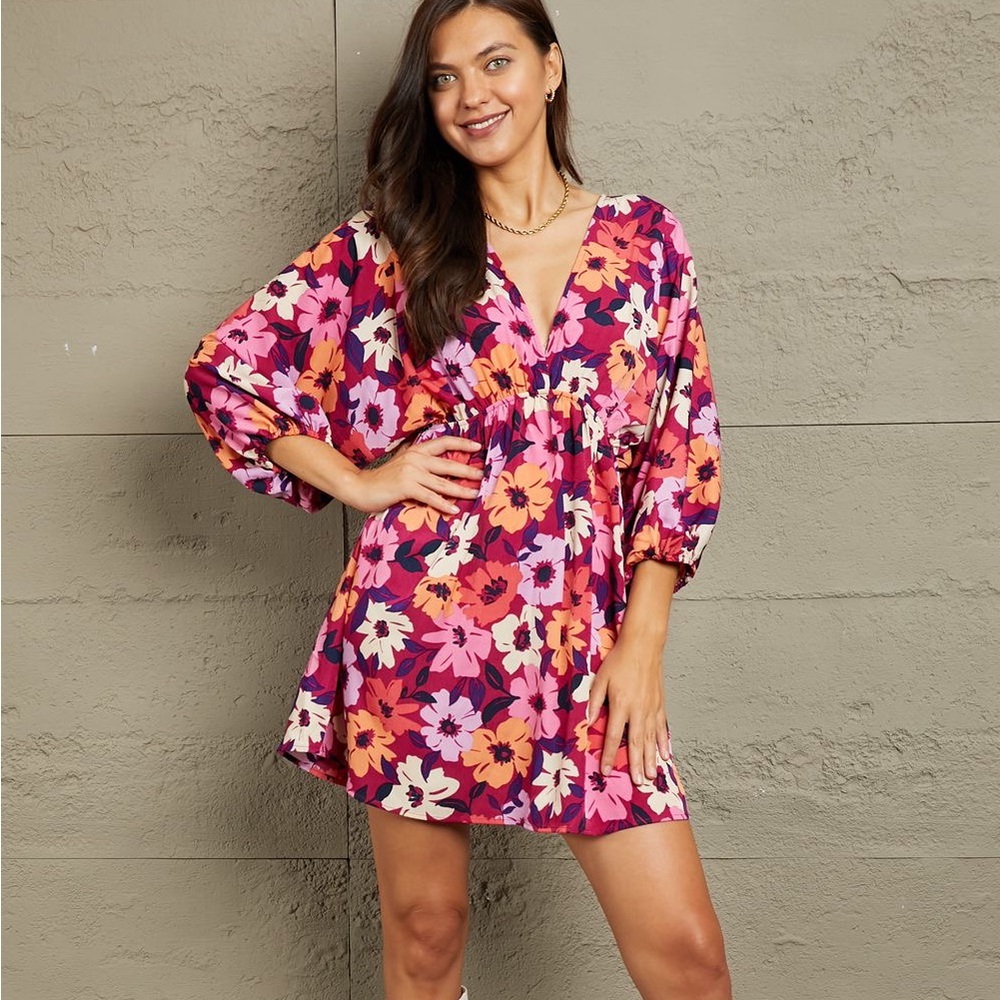 GeeGee Floral Print Mini Dress